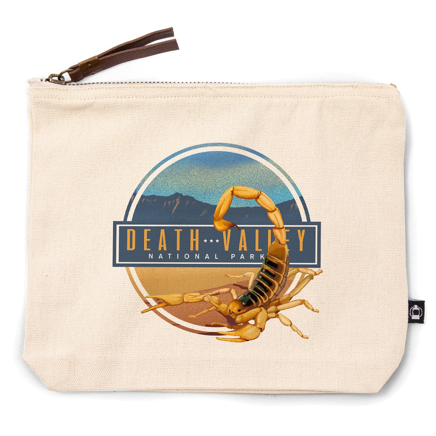 Death Valley National Park, California, Scorpion, Lithograph,, Organic Cotton Zipper Pouch, Go Bag Go Bag Lantern Press 