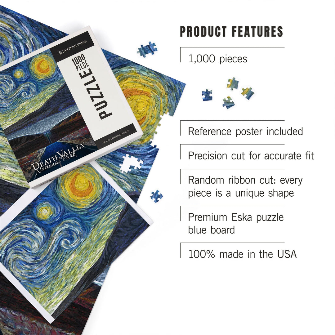 Death Valley National Park, California, Starry Night National Park Series, Jigsaw Puzzle Puzzle Lantern Press 