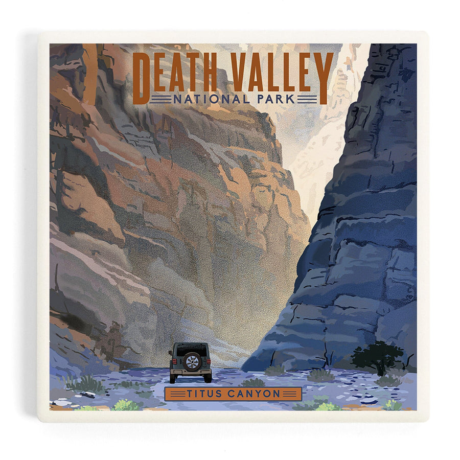 Death Valley National Park, California, Titus Canyon, Lithograph National Park Series, Coasters Coasters Lantern Press 