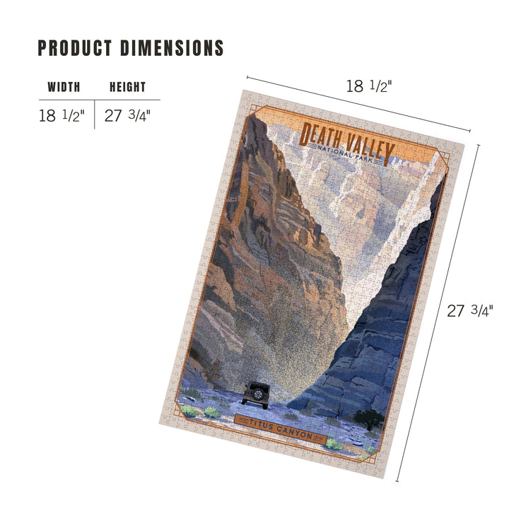 Death Valley National Park, California, Titus Canyon, Lithograph National Park Series, Jigsaw Puzzle Puzzle Lantern Press 