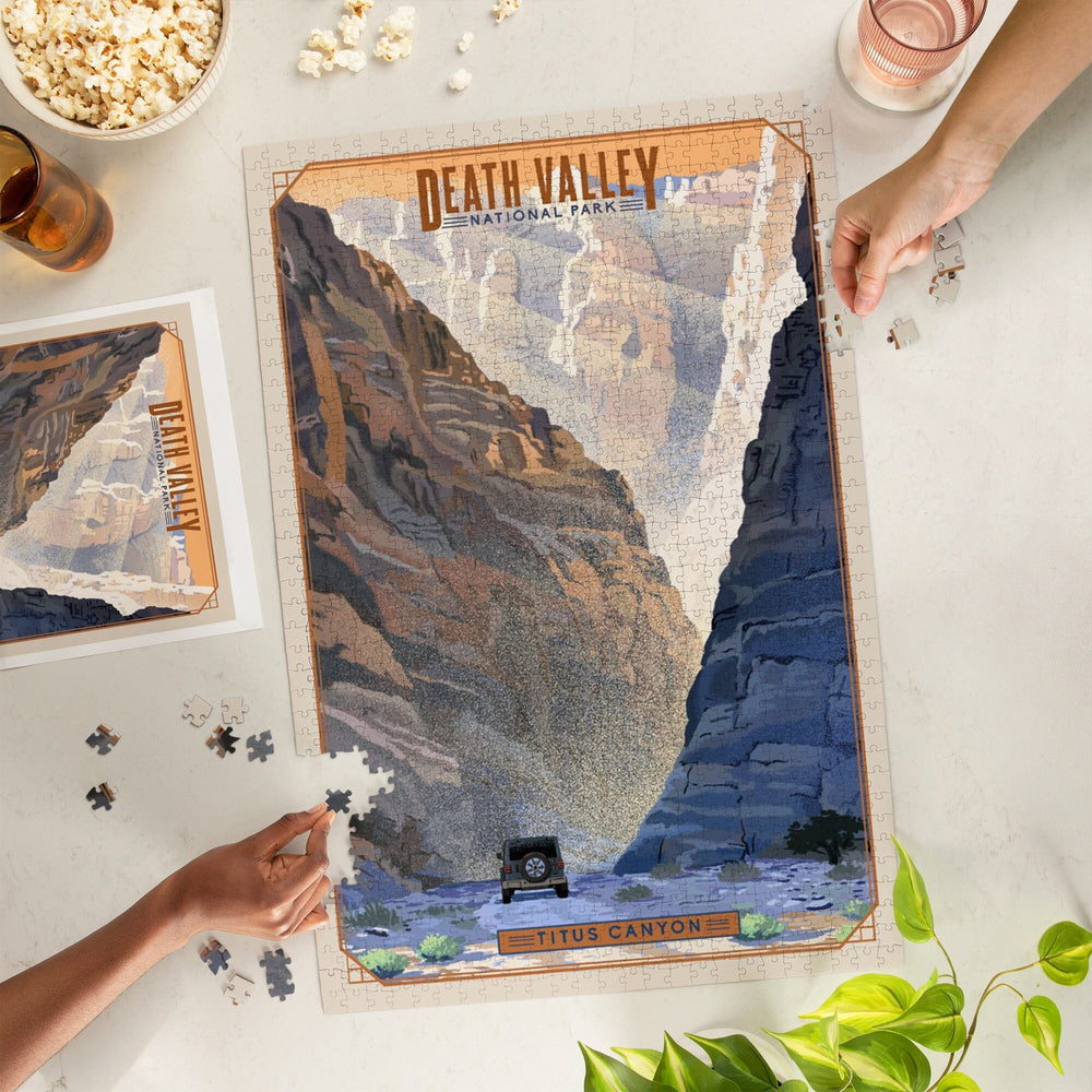Death Valley National Park, California, Titus Canyon, Lithograph National Park Series, Jigsaw Puzzle Puzzle Lantern Press 