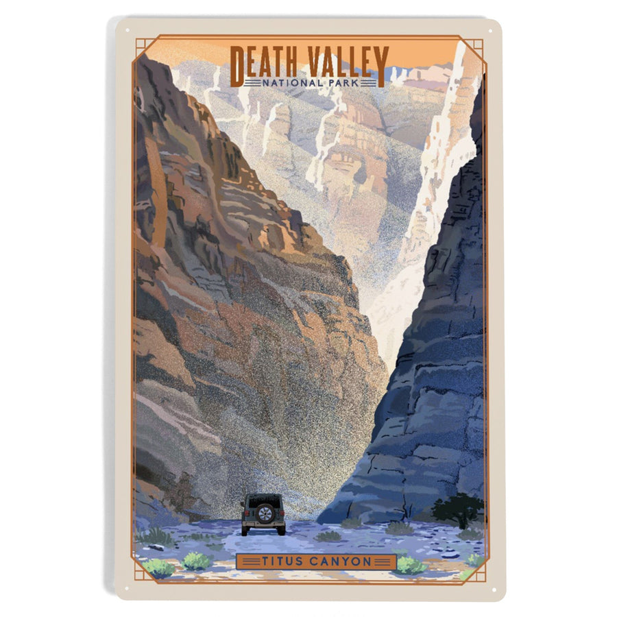 Death Valley National Park, California, Titus Canyon, Lithograph National Park Series, Metal Signs Metal Lantern Press 