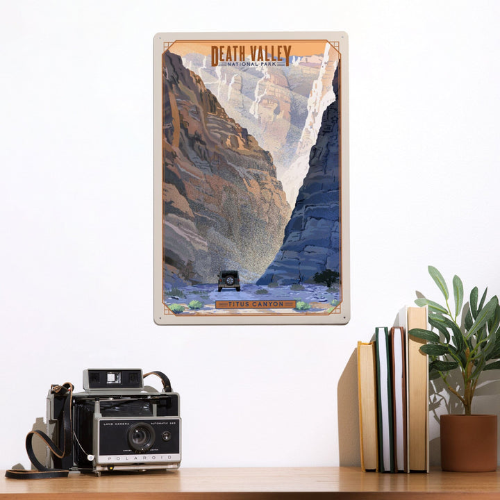 Death Valley National Park, California, Titus Canyon, Lithograph National Park Series, Metal Signs Metal Lantern Press 