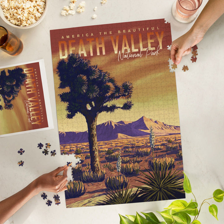 Death Valley National Park, Joshua Tree, Painterly Series, Jigsaw Puzzle Puzzle Lantern Press 