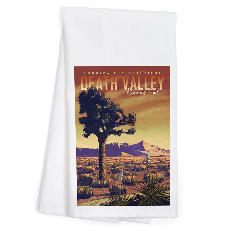 Death Valley National Park, Joshua Tree, Painterly Series, Organic Cotton Kitchen Tea Towels Kitchen Lantern Press 