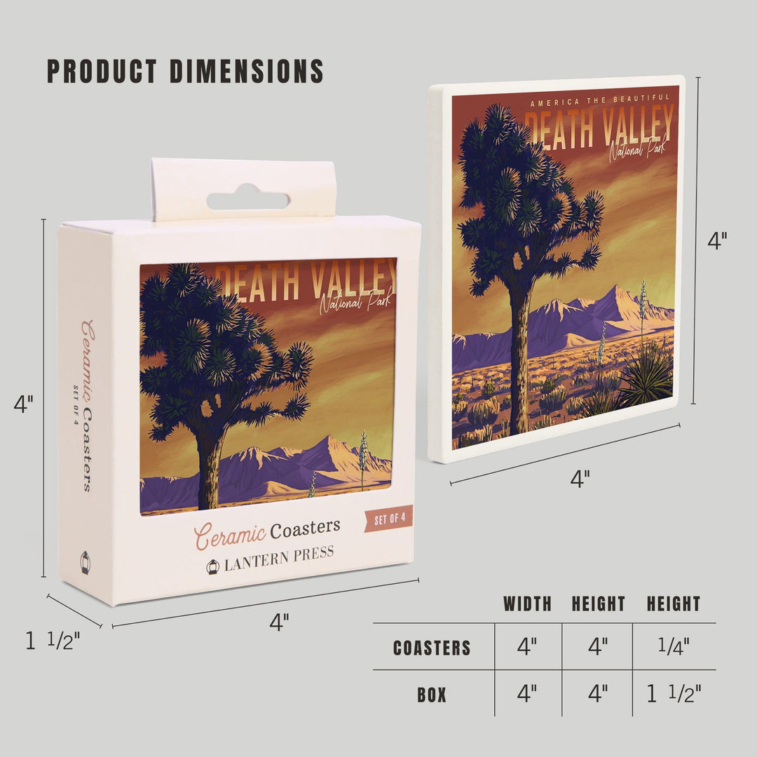 Death Valley National Park, Painterly, Joshua Tree, Coasters Coasters Lantern Press 