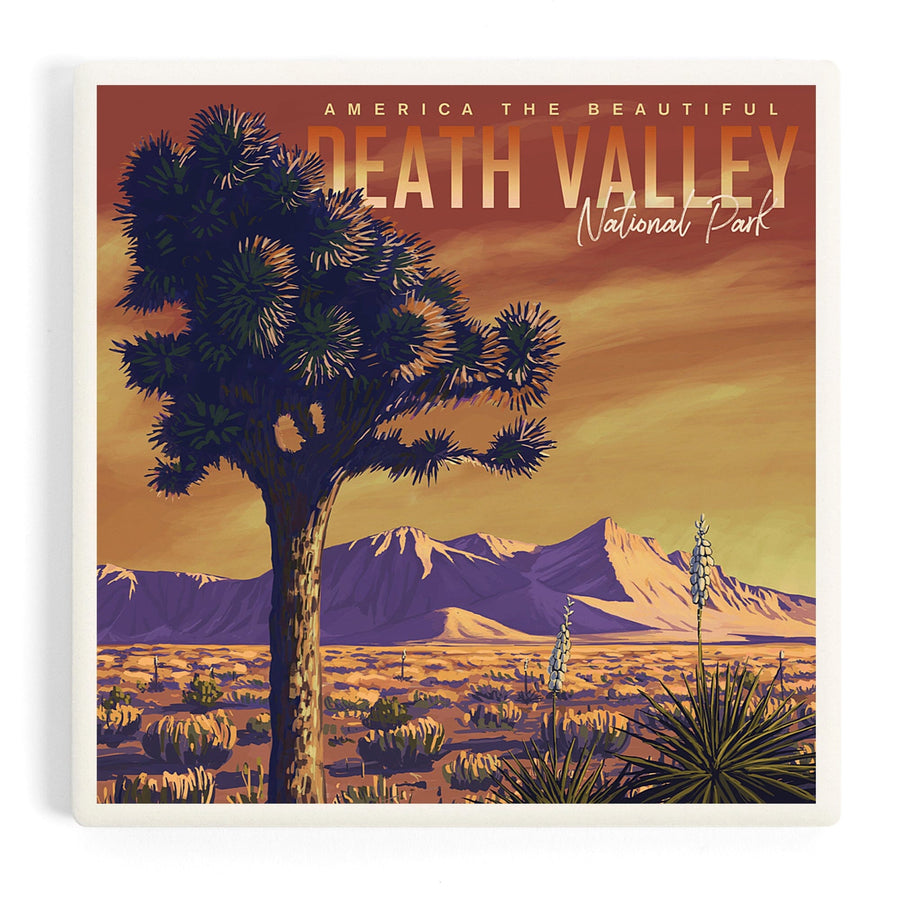 Death Valley National Park, Painterly, Joshua Tree, Coasters Coasters Lantern Press 