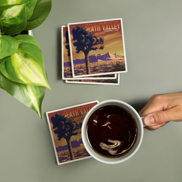 Death Valley National Park, Painterly, Joshua Tree, Coasters Coasters Lantern Press 