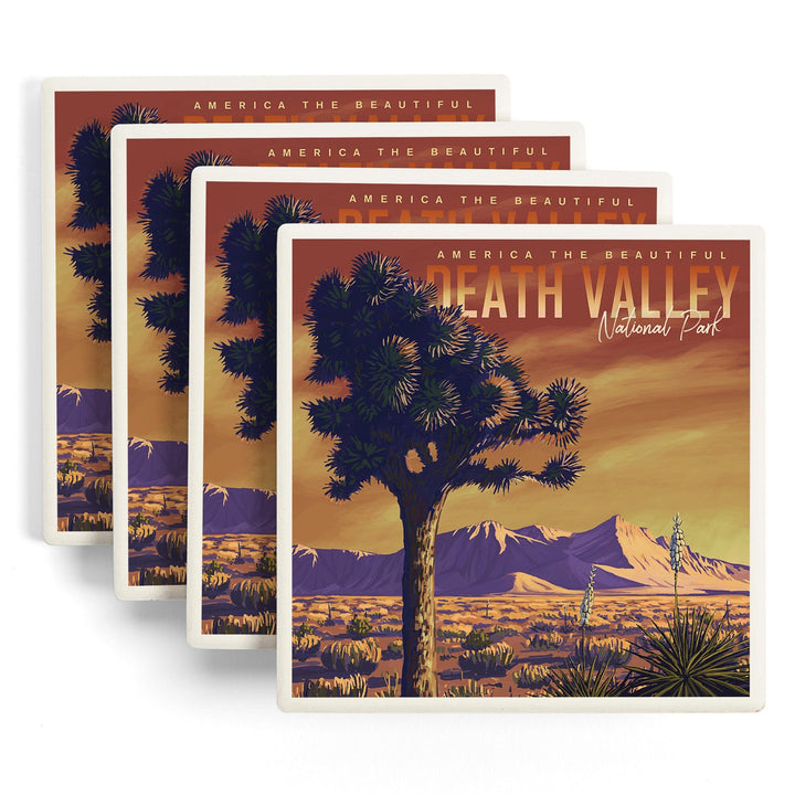 Death Valley National Park, Painterly, Joshua Tree, Coasters Coasters Lantern Press 