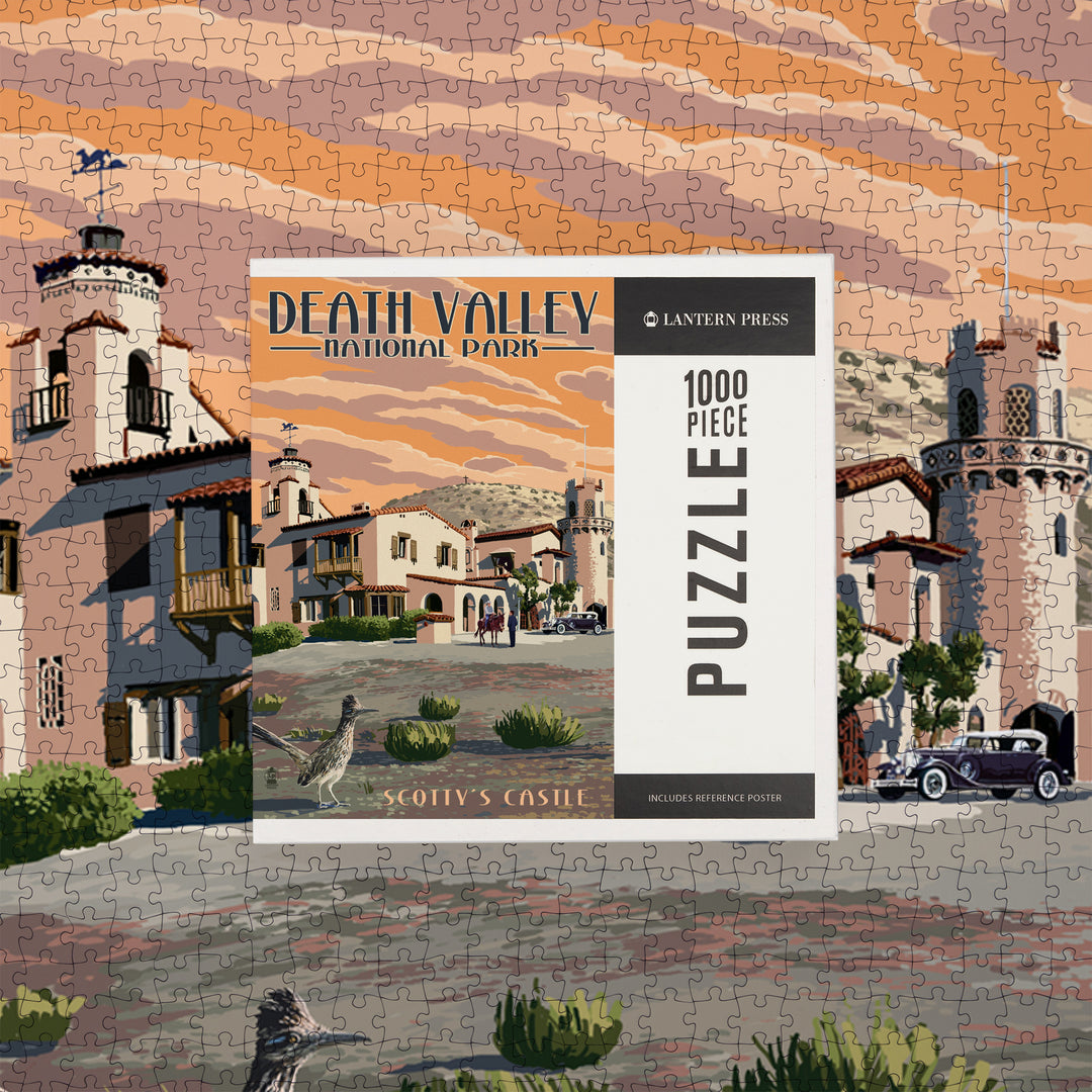 Death Valley National Park, Scotty's Castle, Painterly Series, Jigsaw Puzzle Puzzle Lantern Press 