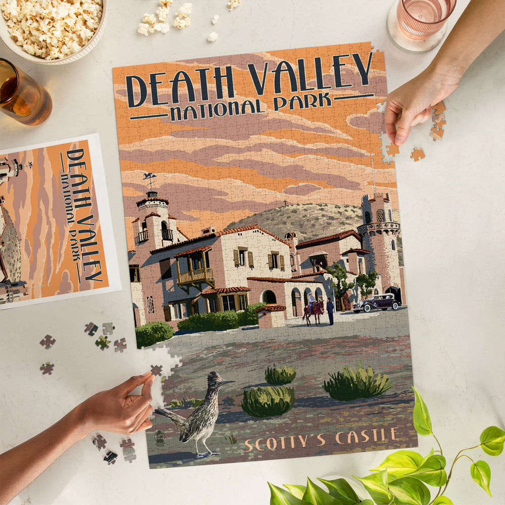 Death Valley National Park, Scotty's Castle, Painterly Series, Jigsaw Puzzle Puzzle Lantern Press 