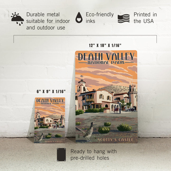 Death Valley National Park, Scotty's Castle, Painterly Series, Metal Signs Metal Lantern Press 