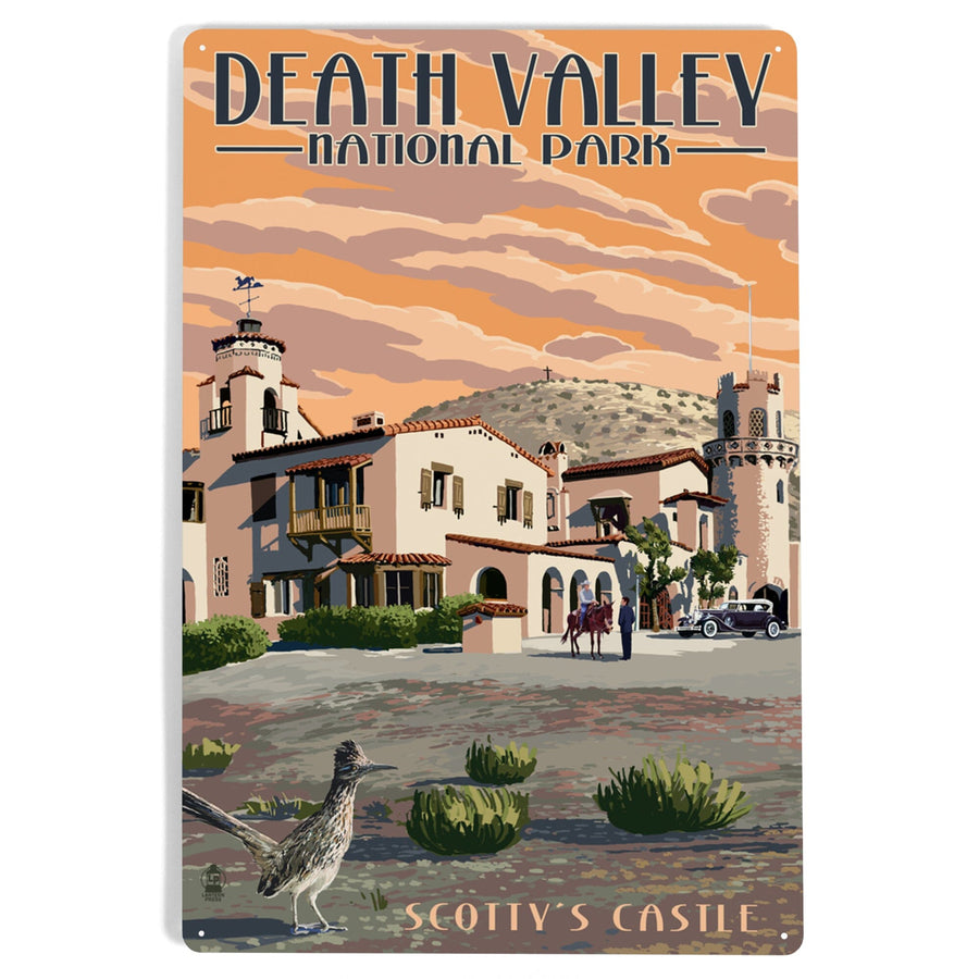 Death Valley National Park, Scotty's Castle, Painterly Series, Metal Signs Metal Lantern Press 