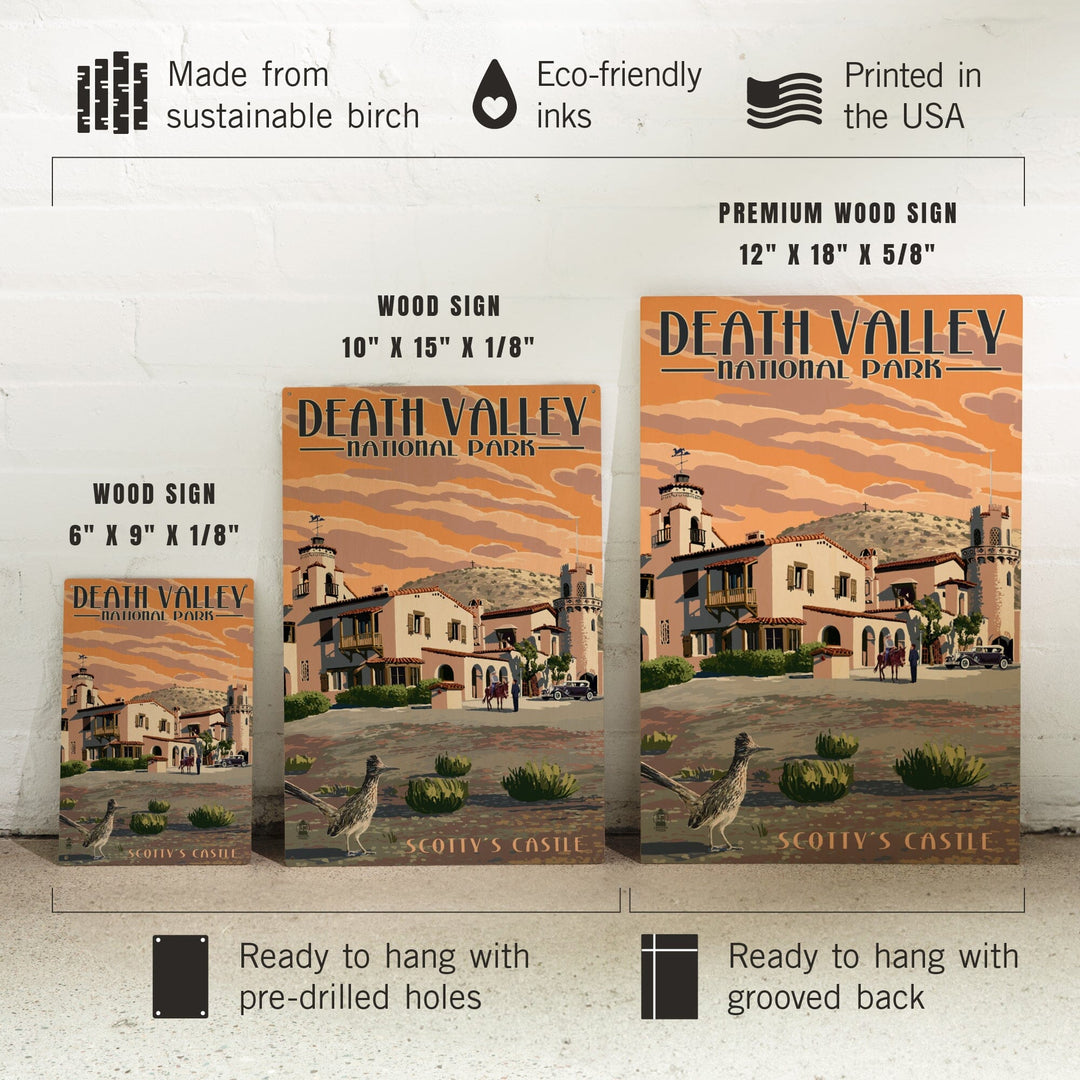 Death Valley National Park, Scotty's Castle, Painterly Series, Wood Signs and Postcards Wood Lantern Press 