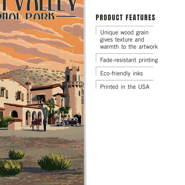 Death Valley National Park, Scotty's Castle, Painterly Series, Wood Signs and Postcards Wood Lantern Press 