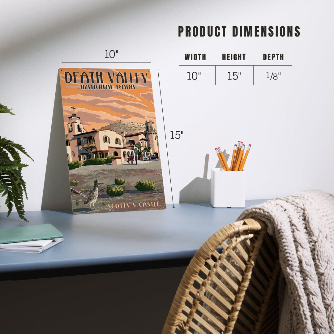 Death Valley National Park, Scotty's Castle, Painterly Series, Wood Signs and Postcards Wood Lantern Press 