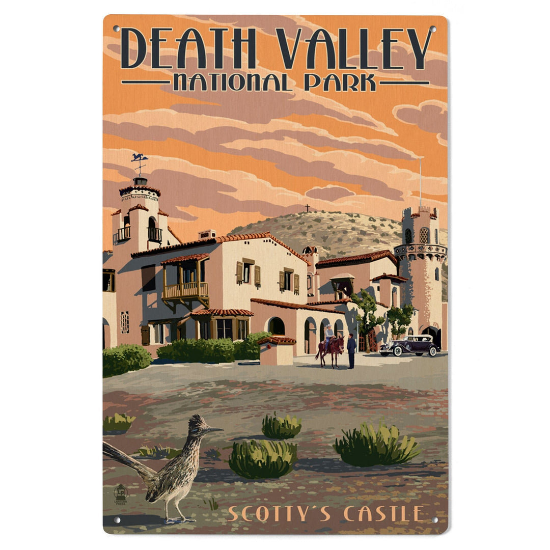 Death Valley National Park, Scotty's Castle, Painterly Series, Wood Signs and Postcards Wood Lantern Press 