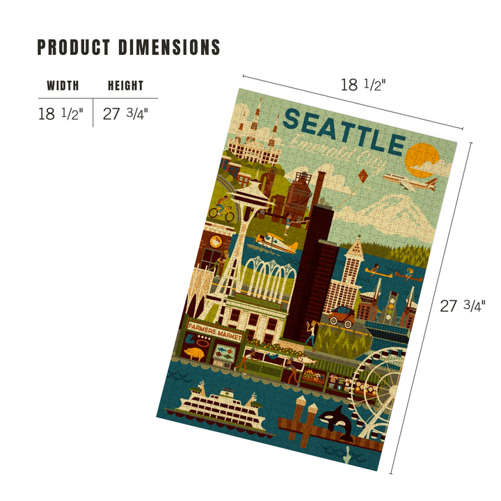 Seattle, Washington, Geometric, 1000 Piece Jigsaw Puzzle
