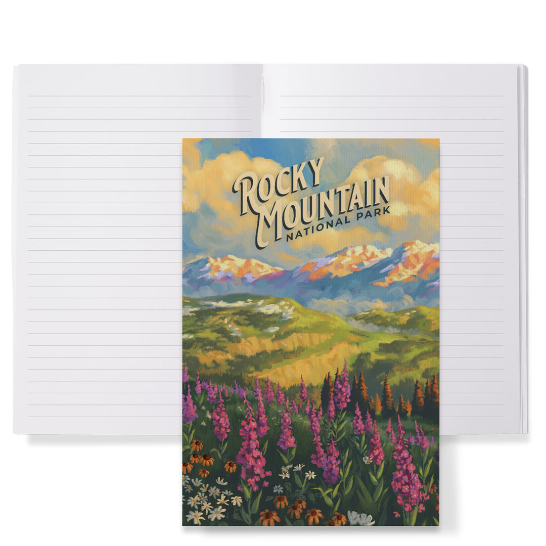 Lined 6x9 Journal, Rocky Mountain National Park, Colorado, Oil Painting National Park Series, Lay Flat, 193 Pages, FSC paper