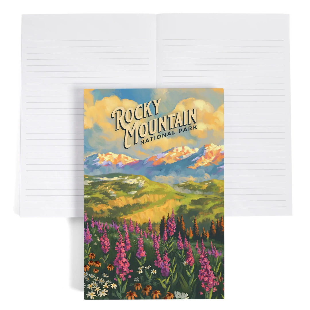 Lined 6x9 Journal, Rocky Mountain National Park, Colorado, Oil Painting National Park Series, Lay Flat, 193 Pages, FSC paper