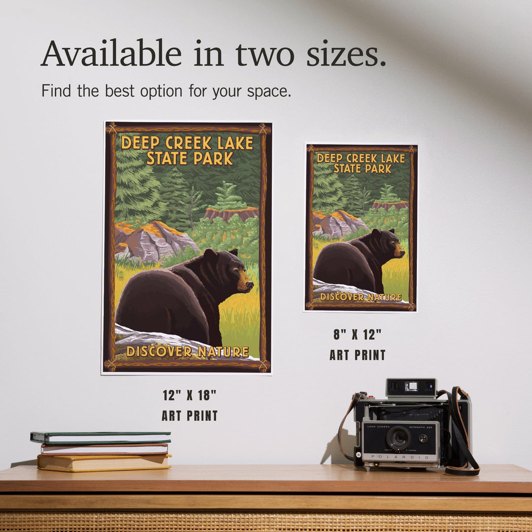 Deep Creek Lake State Park, Maryland, Bear in Forest, Art & Giclee Prints Art Lantern Press 