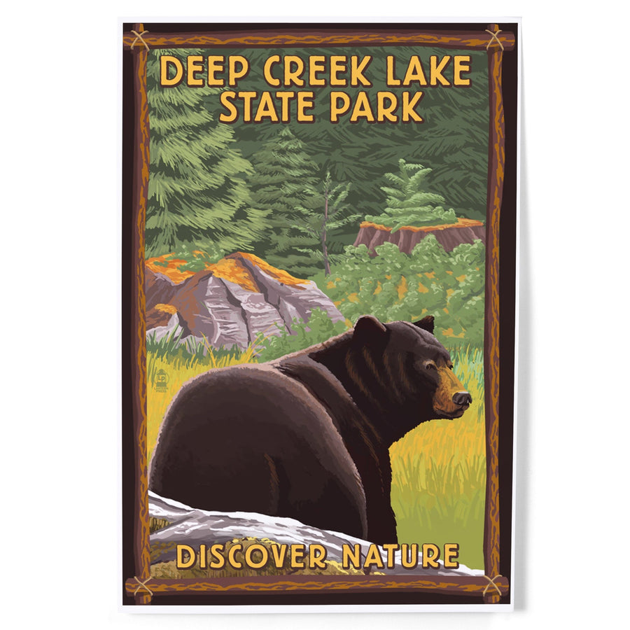 Deep Creek Lake State Park, Maryland, Bear in Forest, Art & Giclee Prints Art Lantern Press 