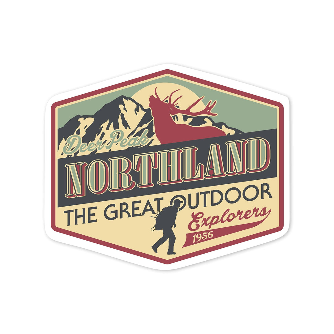 Deer Peak, Est 1956, Northland, Vintage, Contour, Vinyl Sticker Sticker Lantern Press 