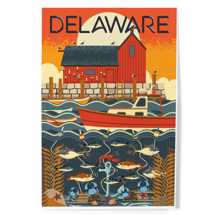 Delaware, Geometric, Art & Giclee Prints Art Lantern Press 