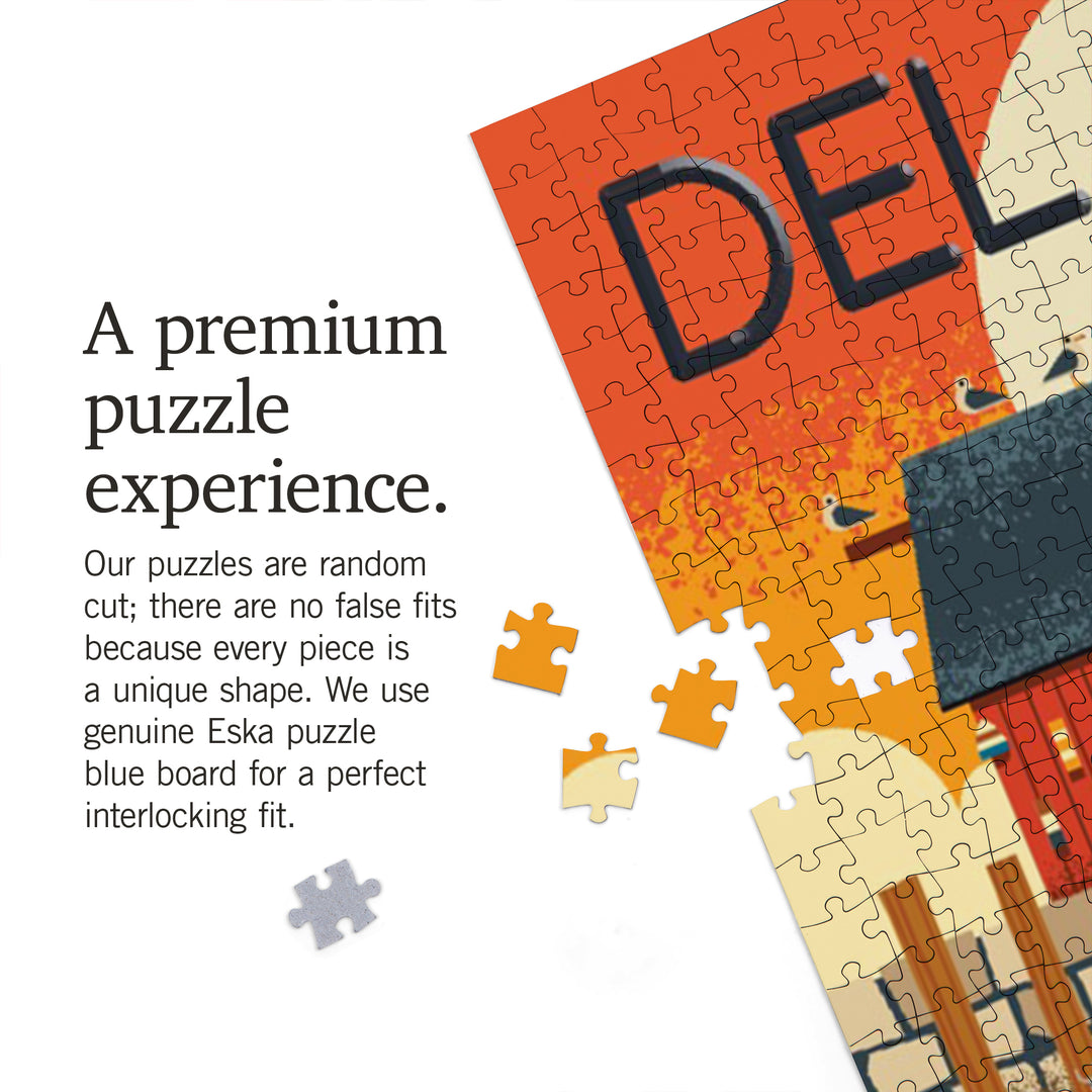 Delaware, Geometric, Jigsaw Puzzle Puzzle Lantern Press 