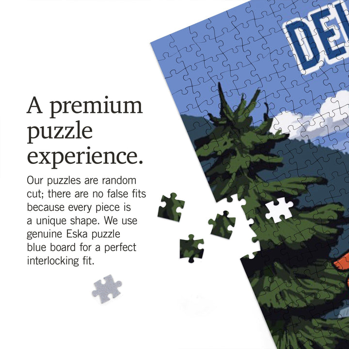 Delaware, Signpost, Lake and Bear, Jigsaw Puzzle Puzzle Lantern Press 