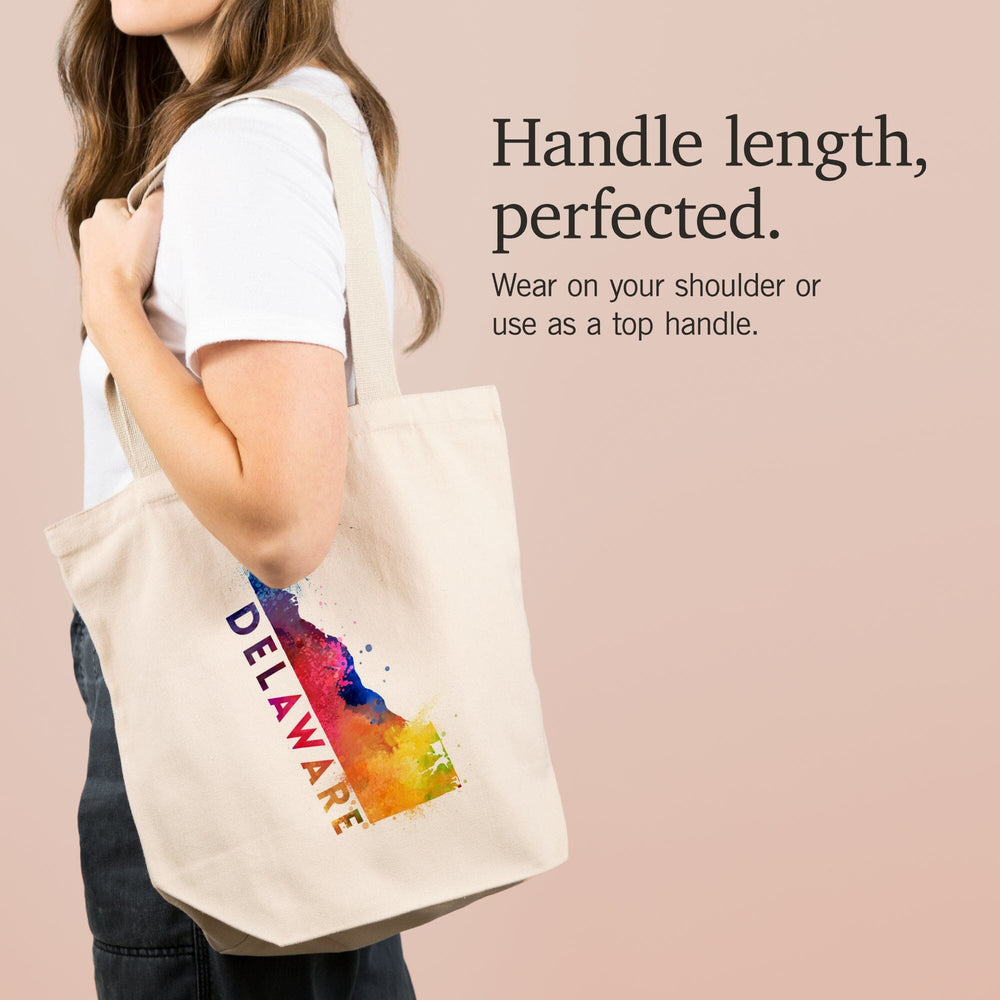 Delaware, State Abstract Watercolor,, Tote Bag Totes Lantern Press 