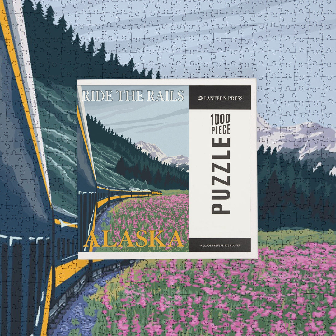 Denali, Alaska, Alaska Railroad Scene, Jigsaw Puzzle Puzzle Lantern Press 