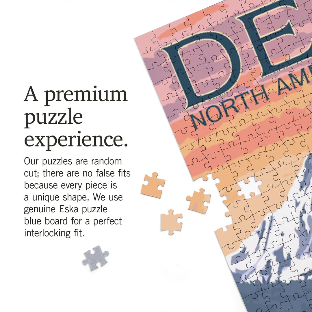 Denali, Alaska, North America's Tallest Peak, Bears and Spring Flowers, Jigsaw Puzzle Puzzle Lantern Press 