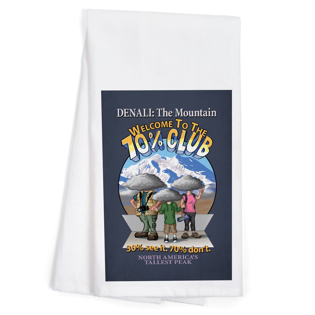 Denali, Alaska, The Mountain, 70 Percent Club, Contour, Organic Cotton Kitchen Tea Towels Kitchen Lantern Press 