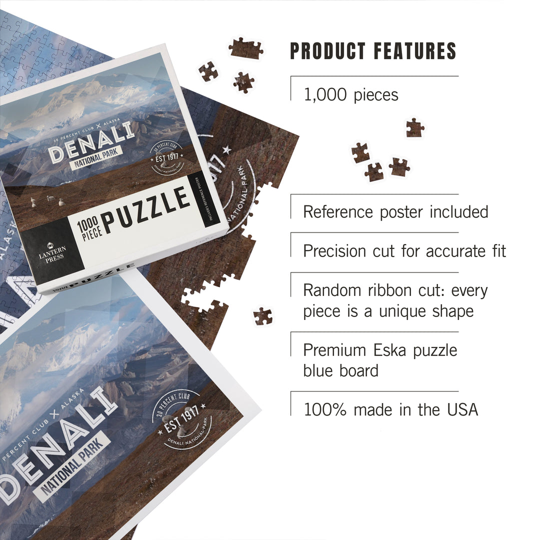 Denali National Park, Alaska, 30% Club, Jigsaw Puzzle Puzzle Lantern Press 