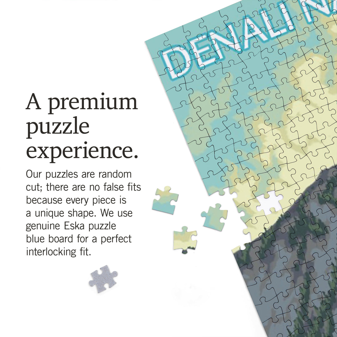 Denali National Park, Alaska, Bush Plane and Fishing, Jigsaw Puzzle Puzzle Lantern Press 