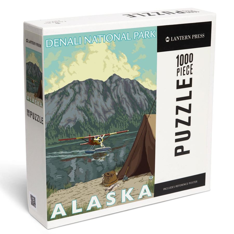 Denali National Park, Alaska, Bush Plane and Fishing, Jigsaw Puzzle Puzzle Lantern Press 