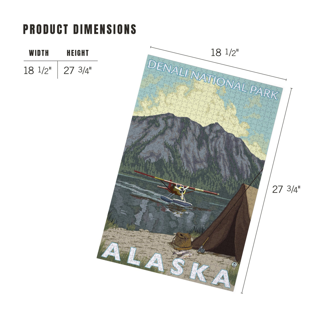 Denali National Park, Alaska, Bush Plane and Fishing, Jigsaw Puzzle Puzzle Lantern Press 