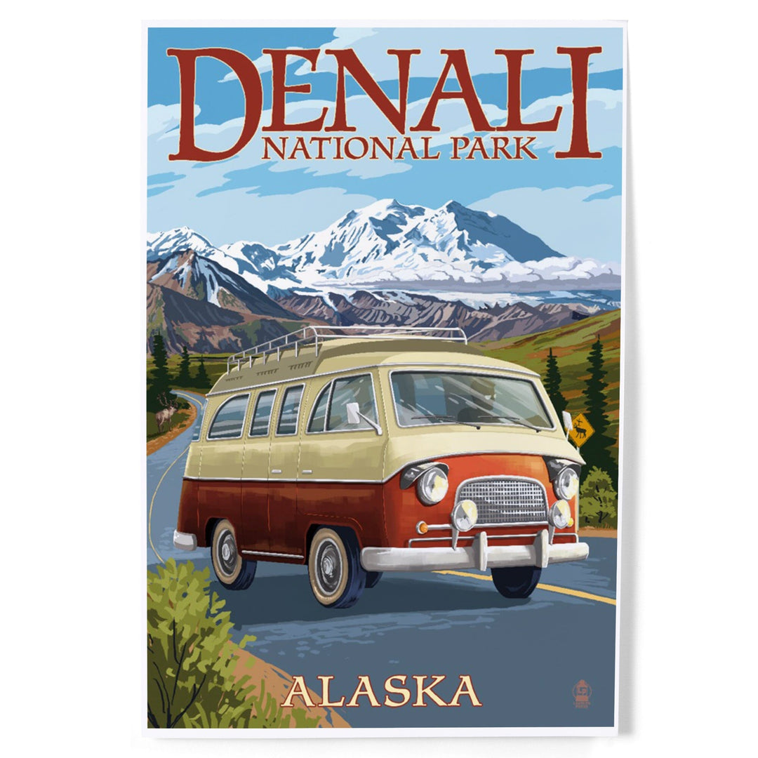 Denali National Park, Alaska, Camper Van, Art & Giclee Prints Art Lantern Press 