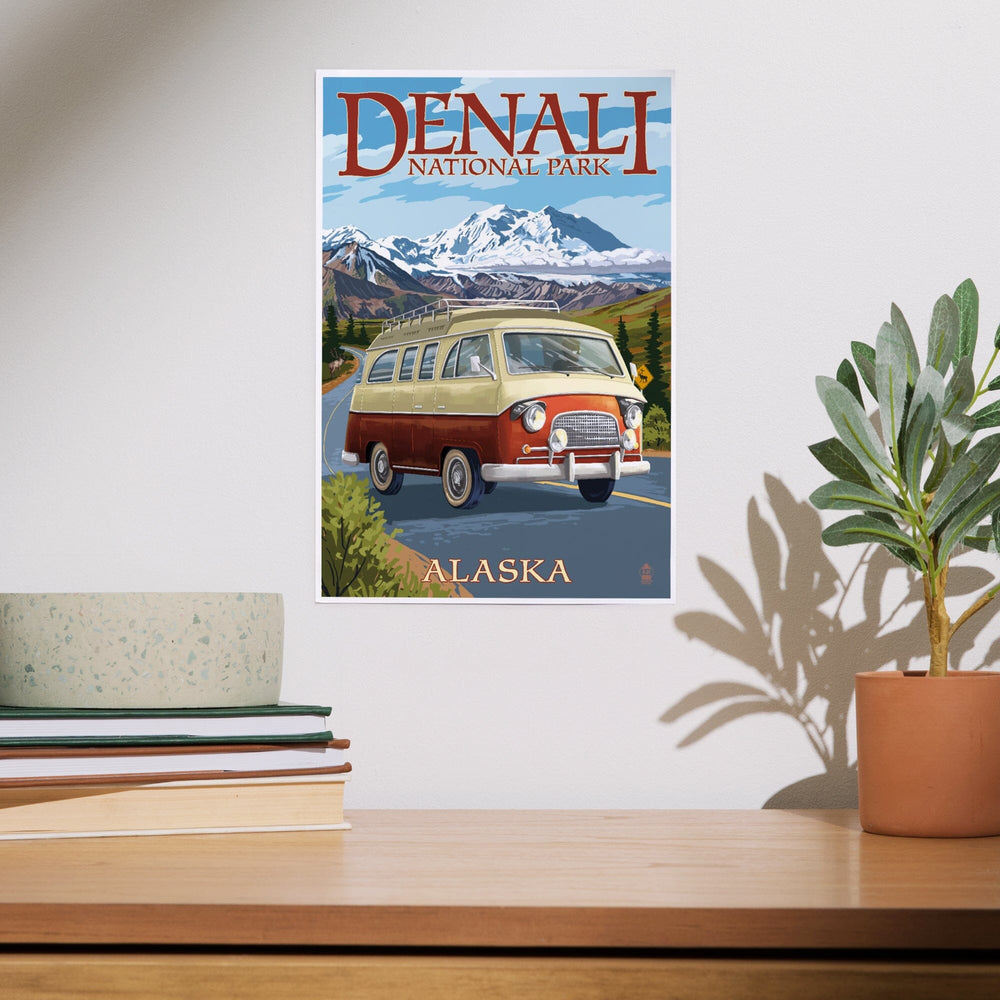 Denali National Park, Alaska, Camper Van, Art & Giclee Prints Art Lantern Press 
