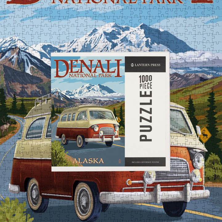 Denali National Park, Alaska, Camper Van, Jigsaw Puzzle Puzzle Lantern Press 