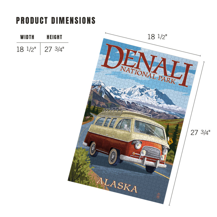 Denali National Park, Alaska, Camper Van, Jigsaw Puzzle Puzzle Lantern Press 