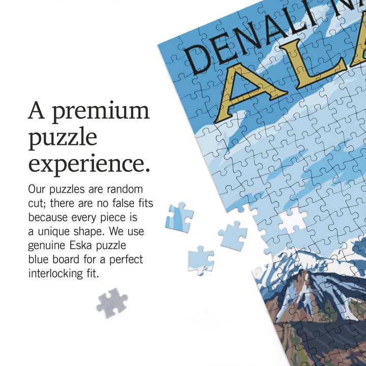 Denali National Park, Alaska, Caribou and Stoney Overlook, Jigsaw Puzzle Puzzle Lantern Press 