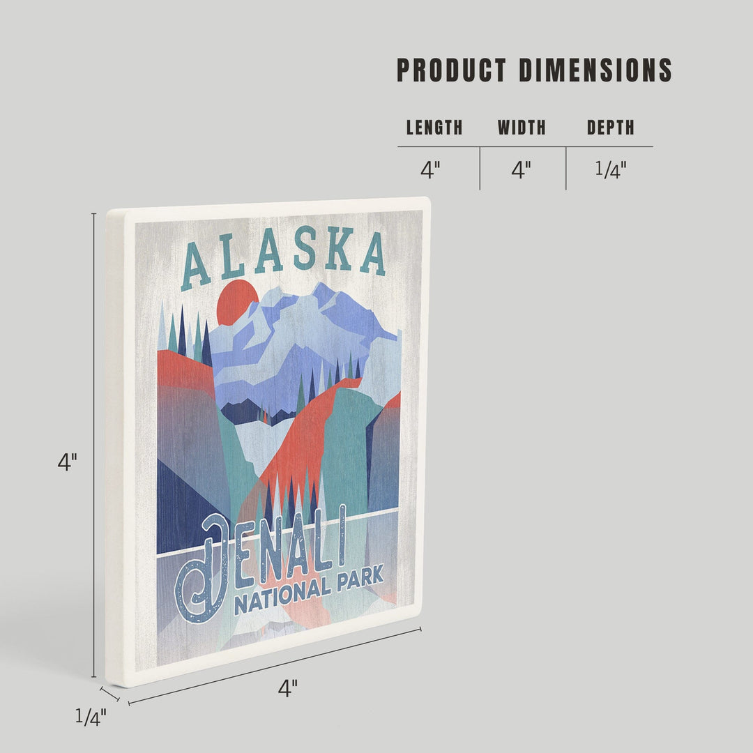 Denali National Park, Alaska, Coasters Coasters Lantern Press 