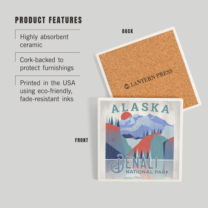 Denali National Park, Alaska, Coasters Coasters Lantern Press 