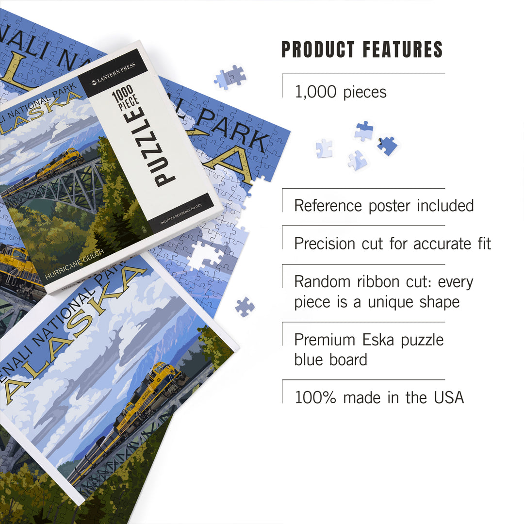 Denali National Park, Alaska, Hurricane Gulch, Jigsaw Puzzle Puzzle Lantern Press 