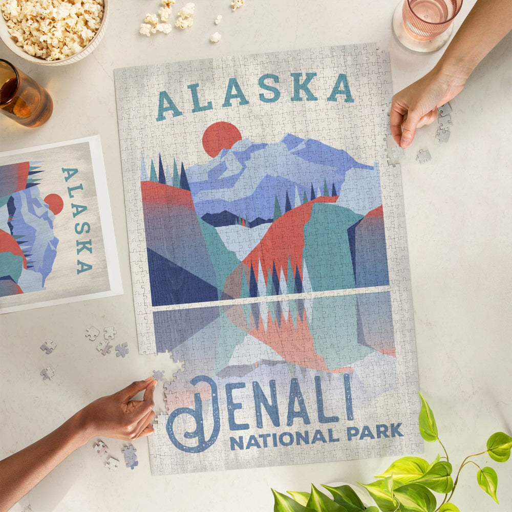 Denali National Park, Alaska, Jigsaw Puzzle Puzzle Lantern Press 