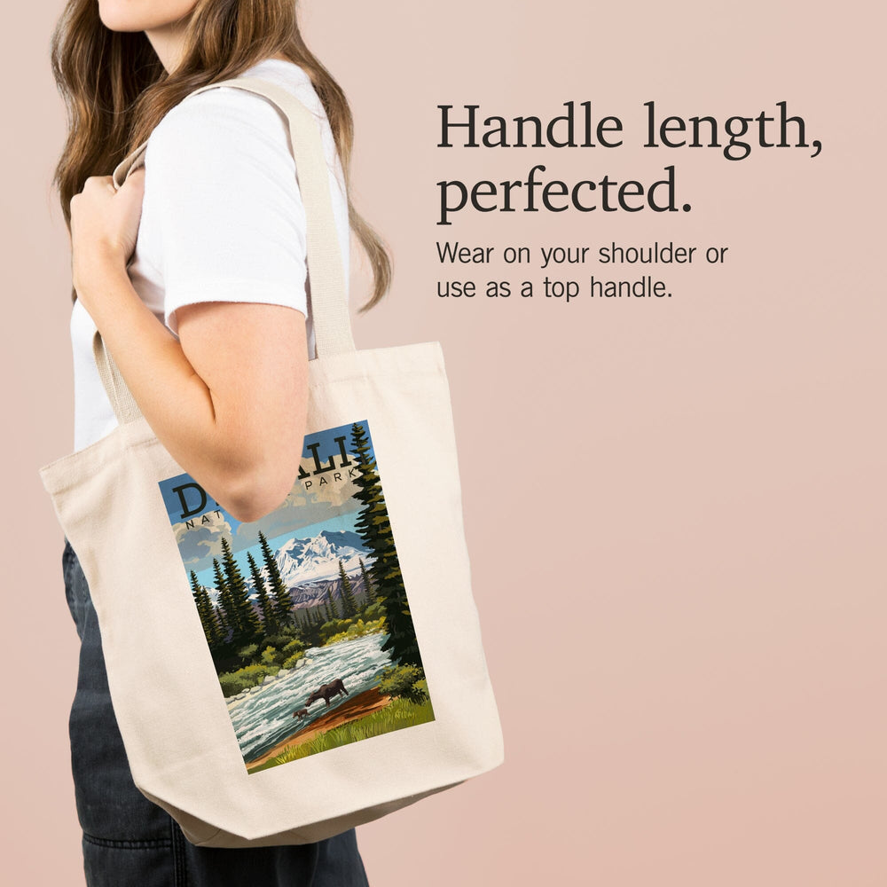 Denali National Park, Alaska, Moose and River Rapids, Tote Bag Totes Lantern Press 