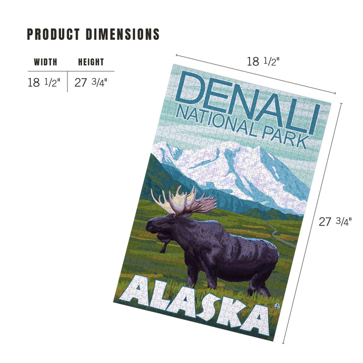 Denali National Park, Alaska, Moose Scene, Jigsaw Puzzle Puzzle Lantern Press 