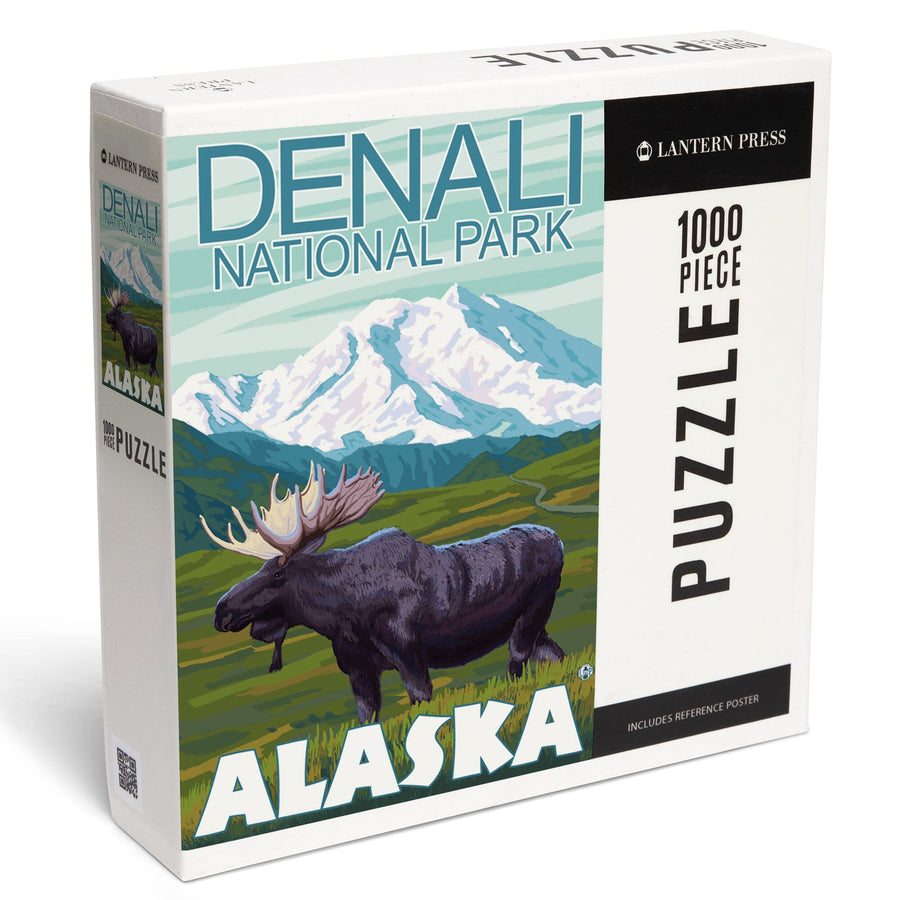 Denali National Park, Alaska, Moose Scene, Jigsaw Puzzle Puzzle Lantern Press 